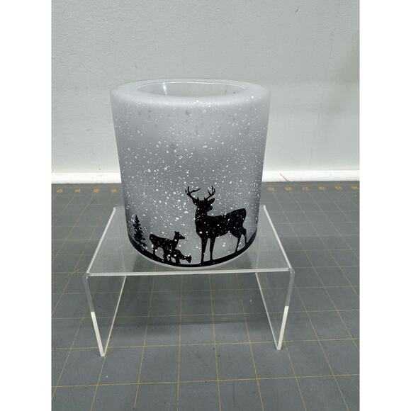 Scentsy Wildlife Mini Plugin Wax Warmer Frosted Glass Nightlight Deer Trees - Picture 9 of 10